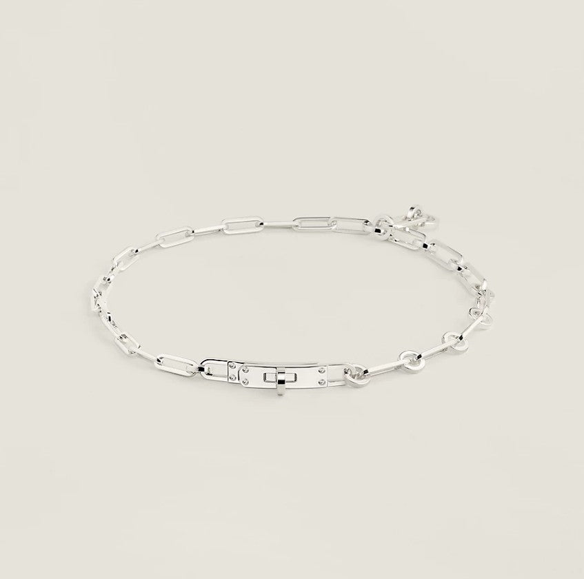 NEW Hermès Kelly Chaine Double Bracelet/Choker in Sterling Silver – Size 17