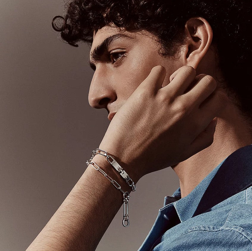 NEW Hermès Kelly Chaine Double Bracelet/Choker in Sterling Silver – Size 17