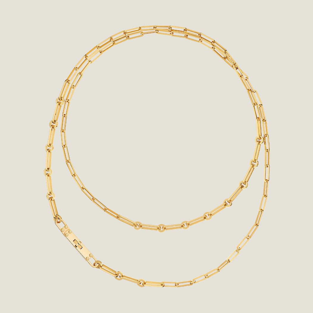 Brand NEW Hermès Kelly Long Chaine Necklace in Gold, New Model