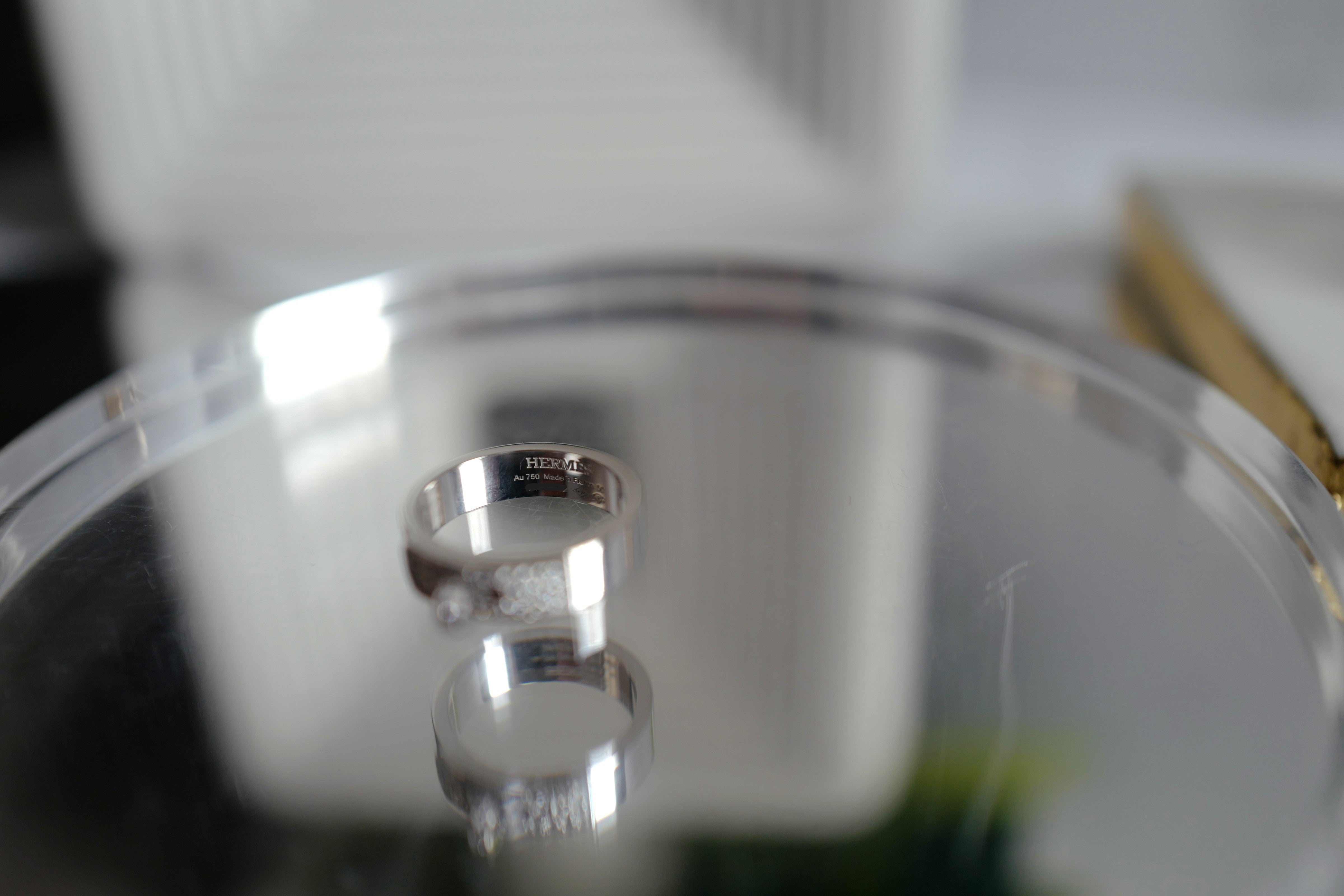 BNIB Hermes Kelly Ring in White Gold with Diamonds Size 50 $7500 Retail