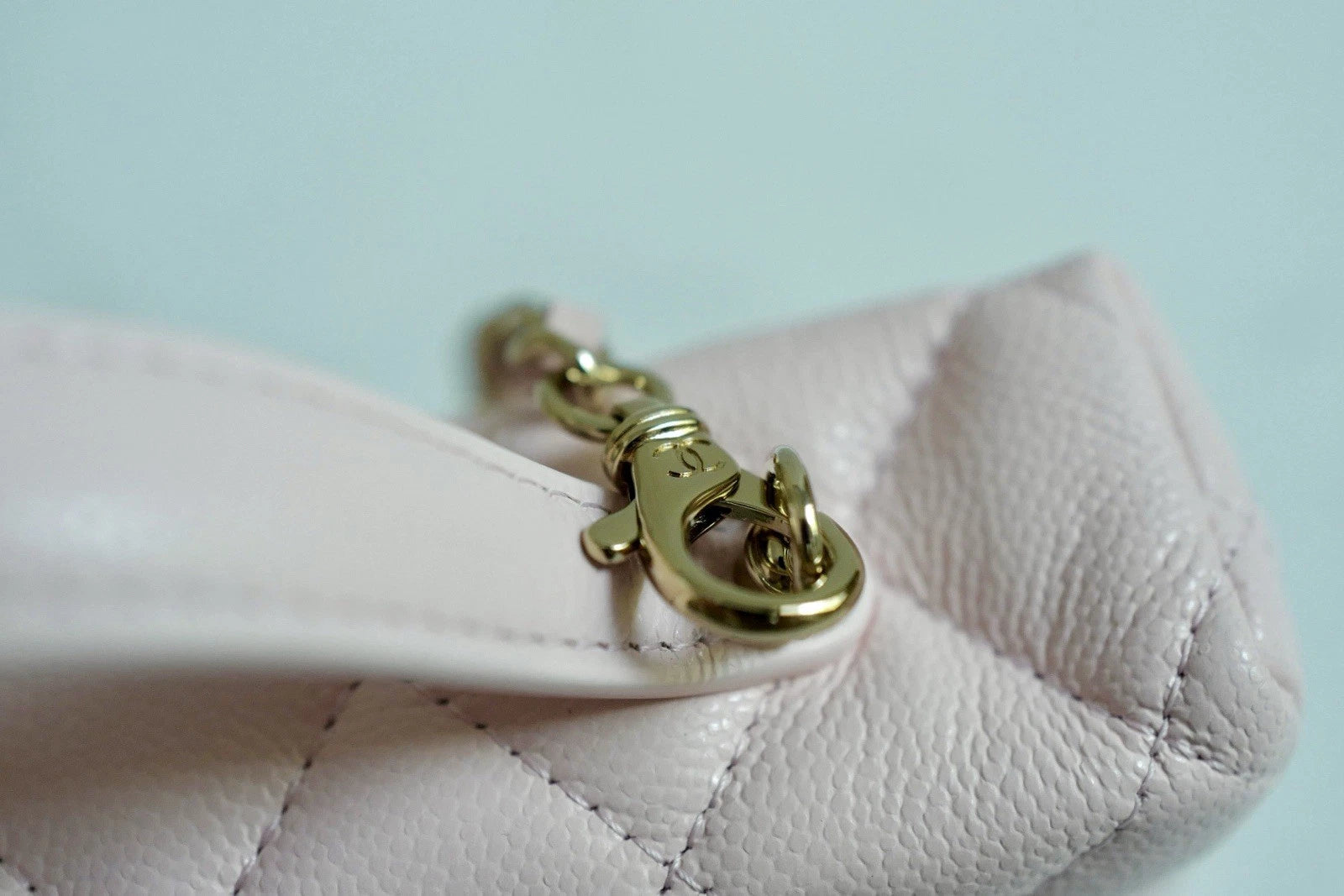 BNIB Chanel 25C Vanity Bag with Chain In Pink Grained Calfskin Leather