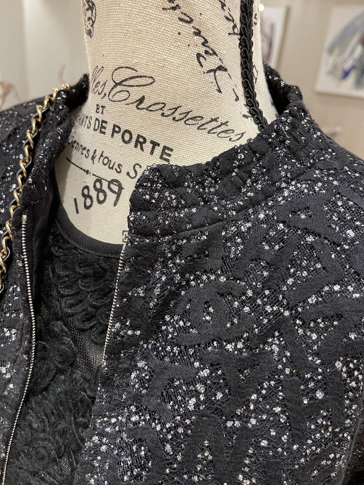 BNIB Chanel 21B Haute Couture Collection Starry Night Bomber Jacket Size 34 Rare