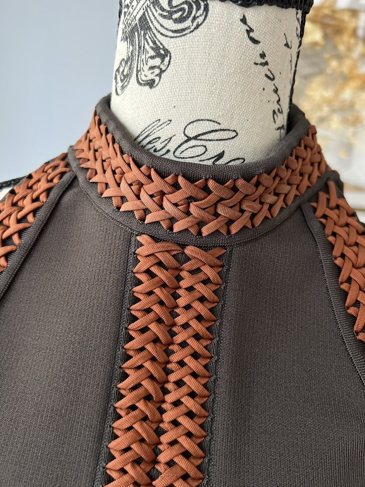 NEW Hermes Pull SS Manches Ennobli U5 Halter Top Maron Ebene Runway SS23 36 $3K
