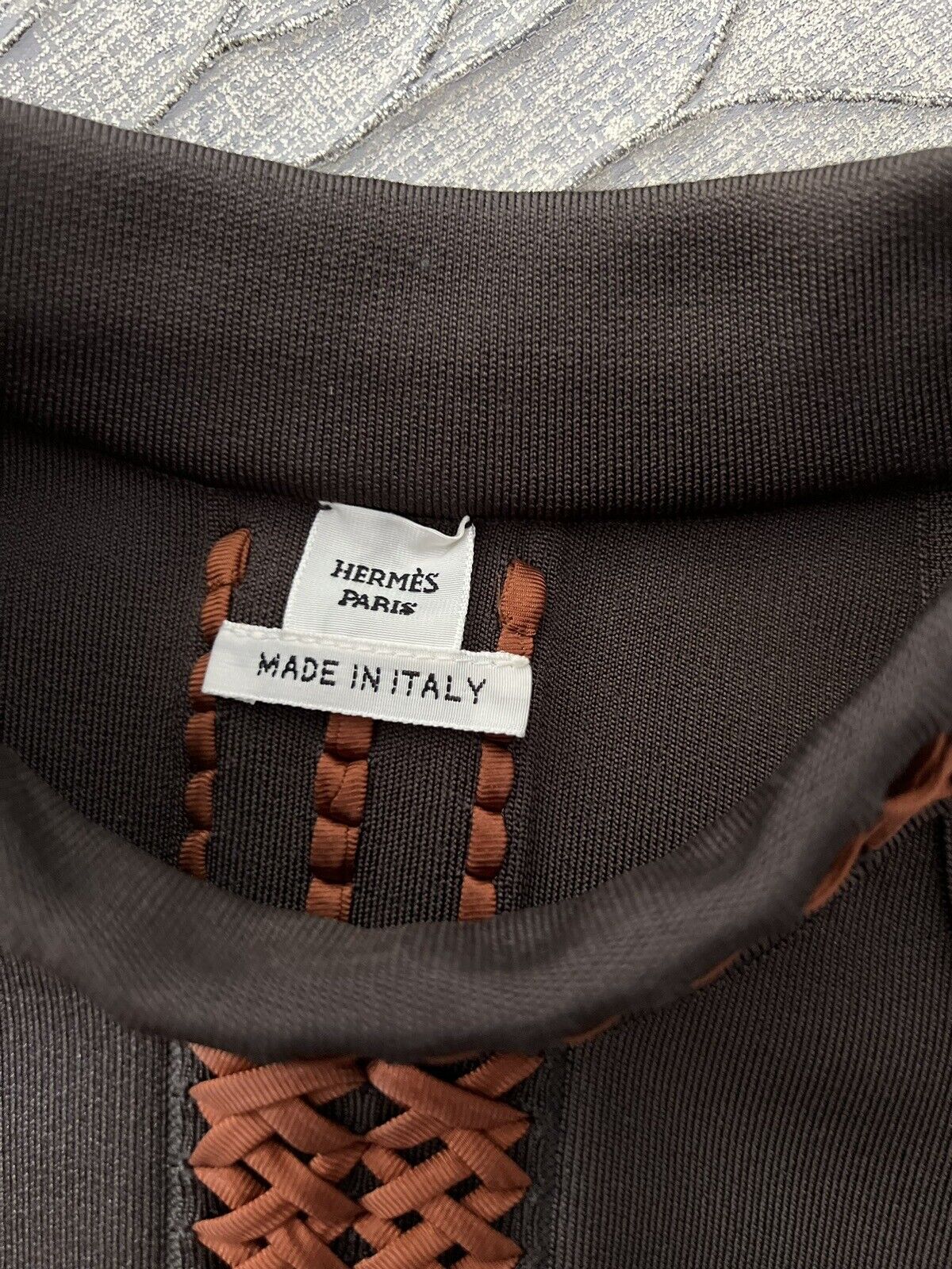NEW Hermes Pull SS Manches Ennobli U5 Halter Top Maron Ebene Runway SS23 36 $3K