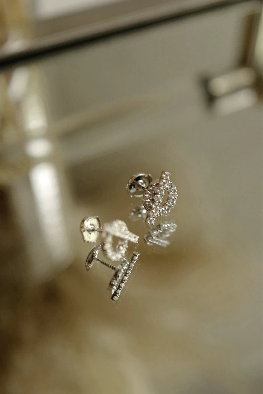 BNIB Hermes Finesse Earrings White Gold With Diamonds $11K Retail