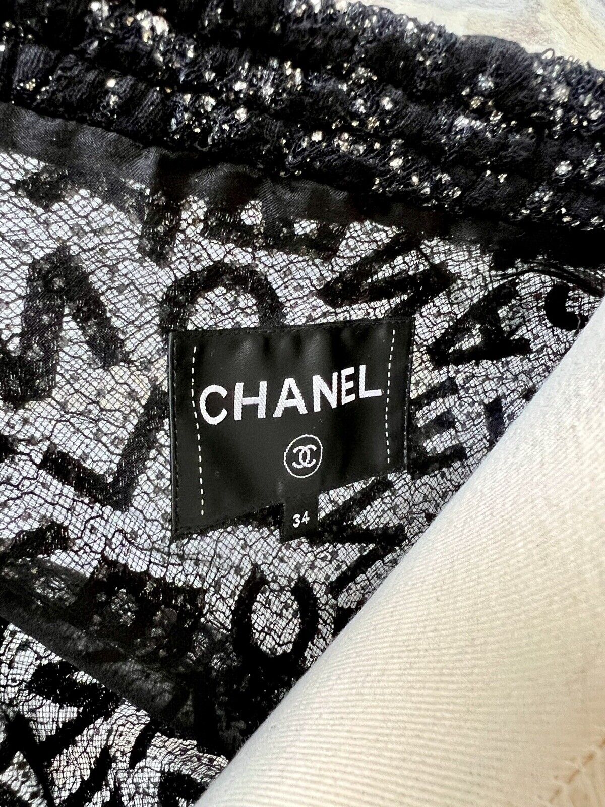 BNIB Chanel 21B Haute Couture Collection Starry Night Bomber Jacket Size 34 Rare