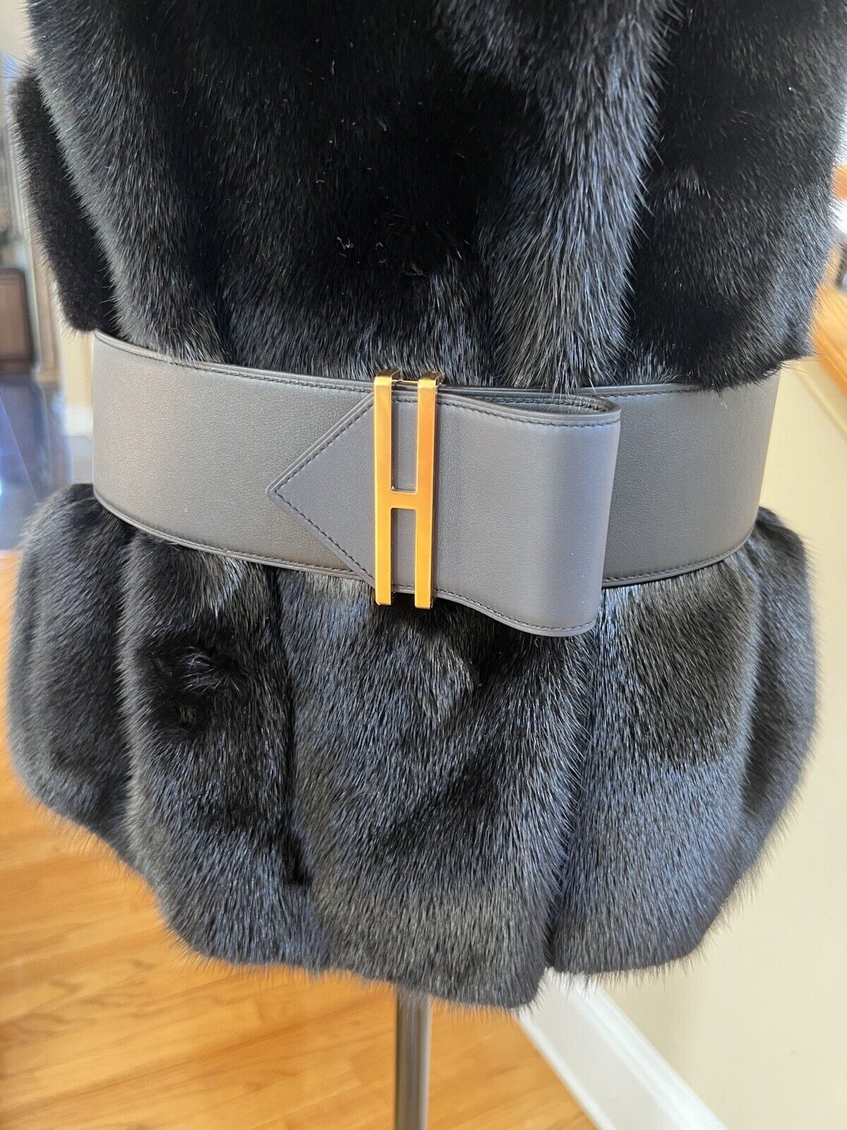 NEW Hermes Dyed Mink Fur Vest In Black Size 38 Over $12K Retail