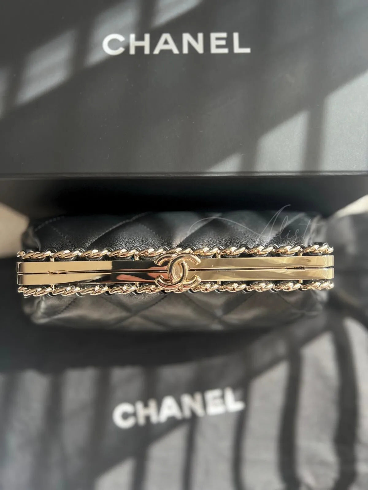BNIB Chanel 24P Clutch On Chain Lambskin With CC Champagne Gold Hardware