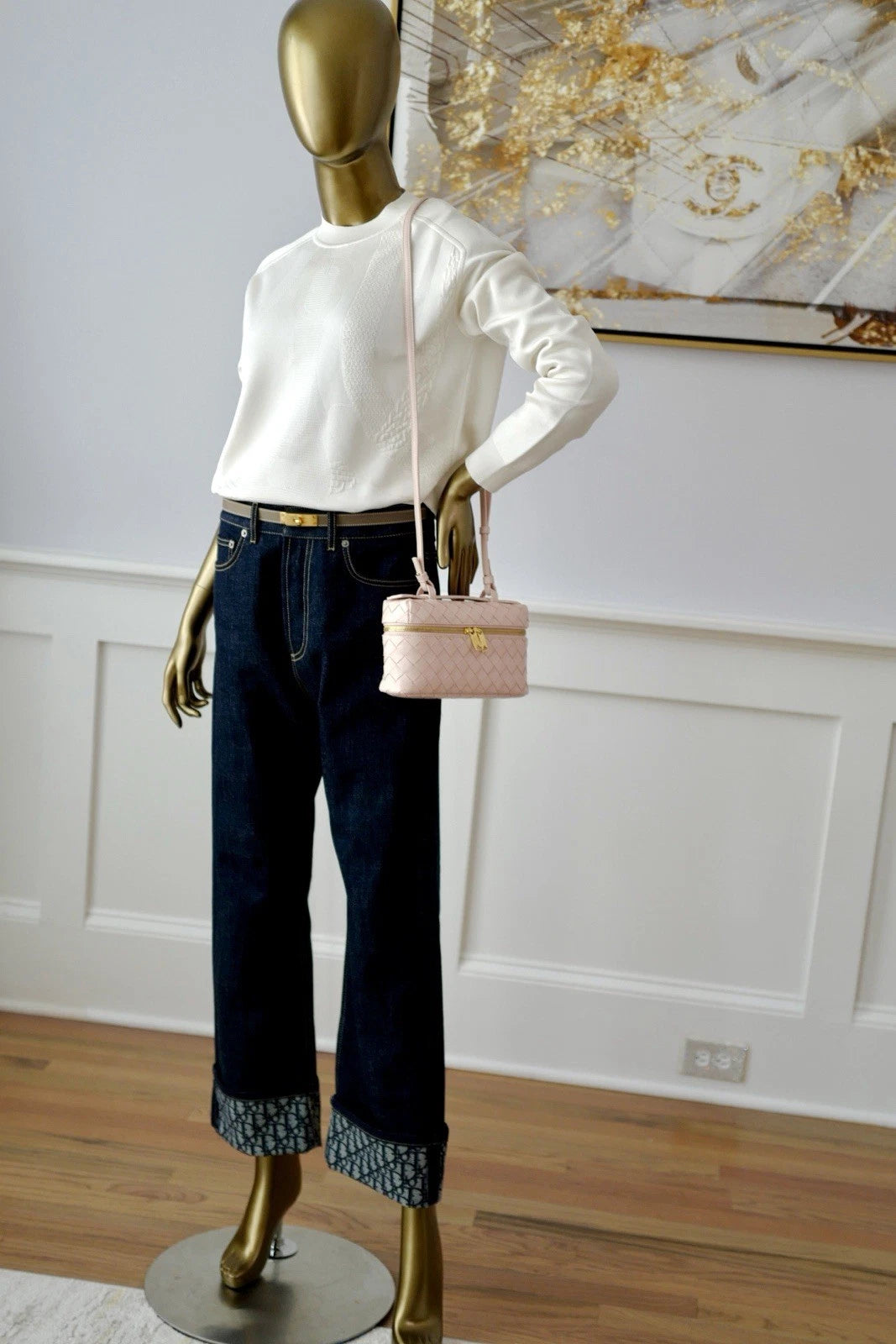 NEW Hermès "Coaching" Long-Sleeve Sweater in Blanc Casse - Size 38