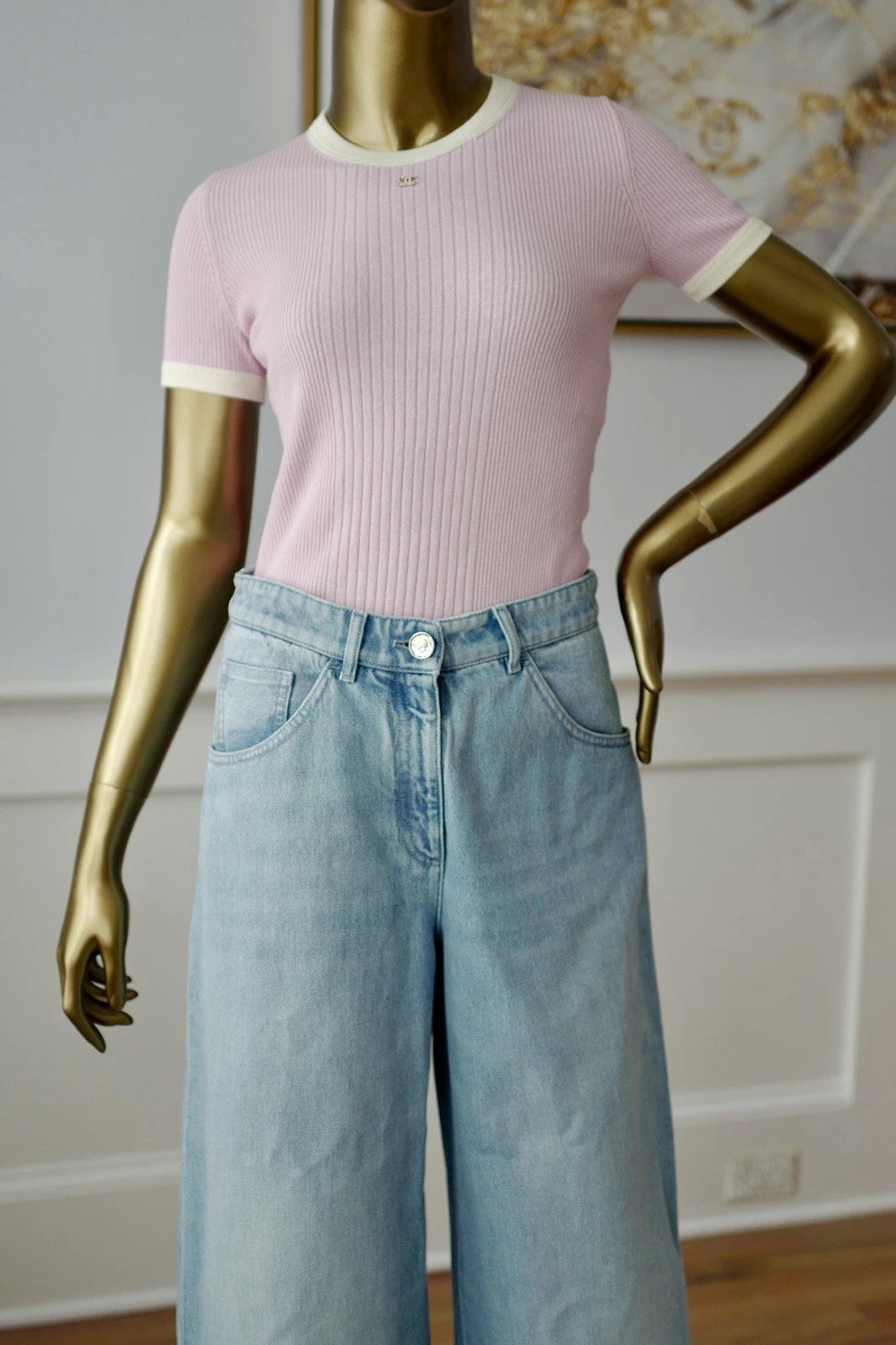 NEW Chanel Coco Beach 2025 Collection T-Shirt Pink size 36