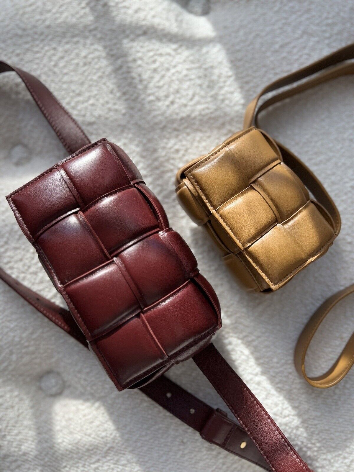 Bottega Veneta Padded Burgundy Small Cassette Belt Bag NEW