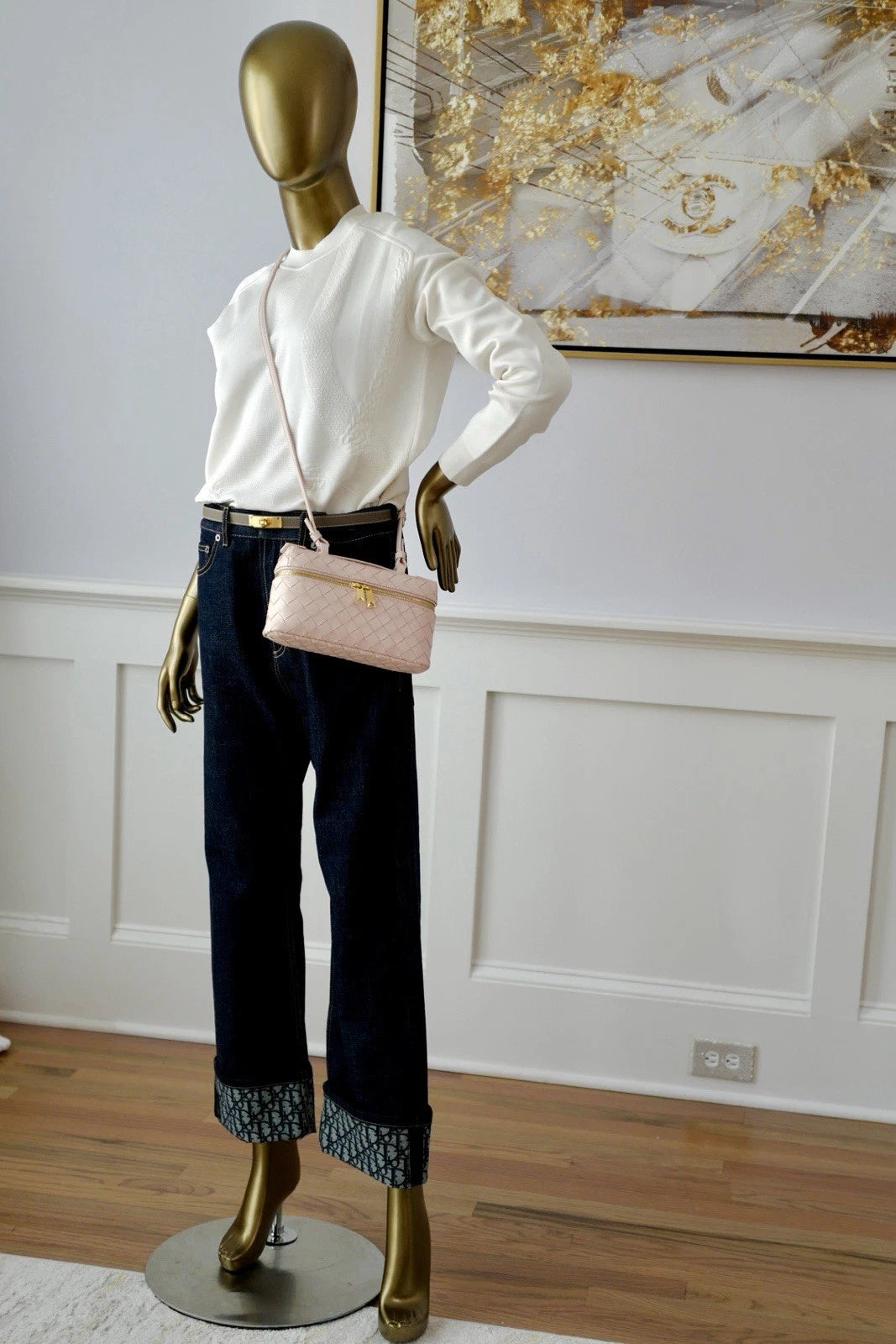 NEW Hermès "Coaching" Long-Sleeve Sweater in Blanc Casse - Size 38