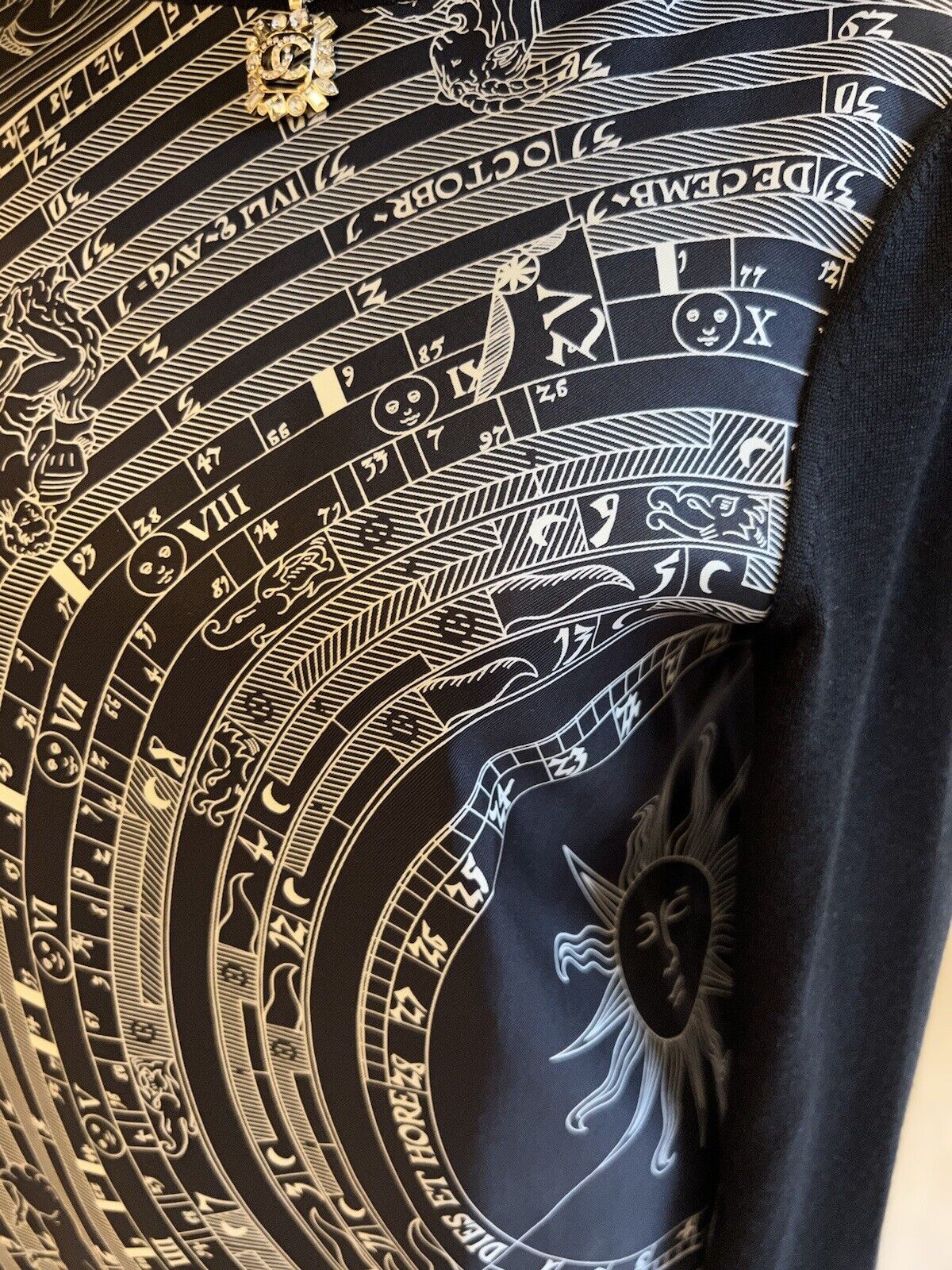 NEW Hermes Dress Shirt Astrologie In Noir (black) Size 34
