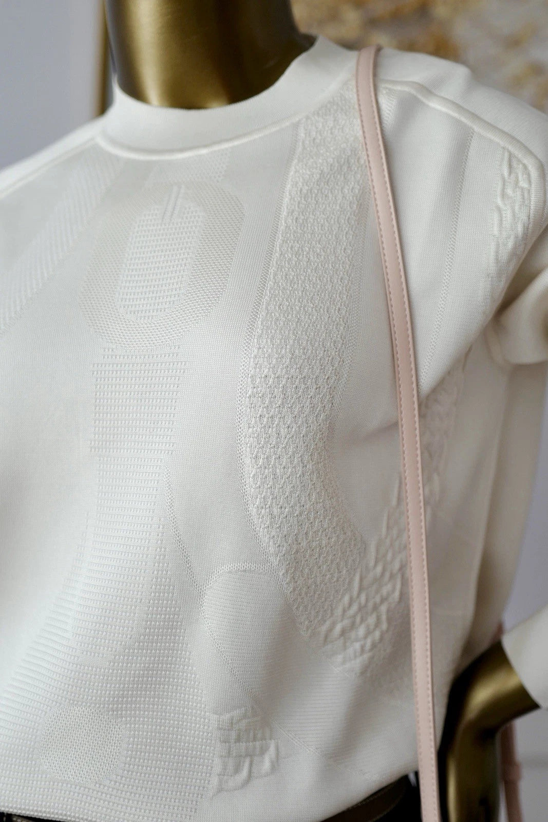 NEW Hermès "Coaching" Long-Sleeve Sweater in Blanc Casse - Size 38