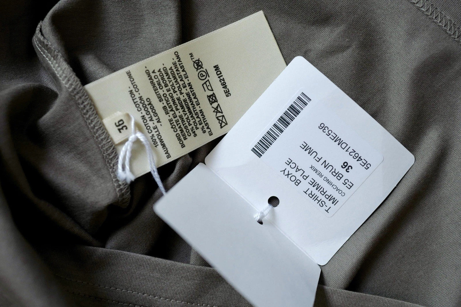 NEW Hermès "Coaching Remix" Boxy-fit T-shirt brun fumé - Size 36
