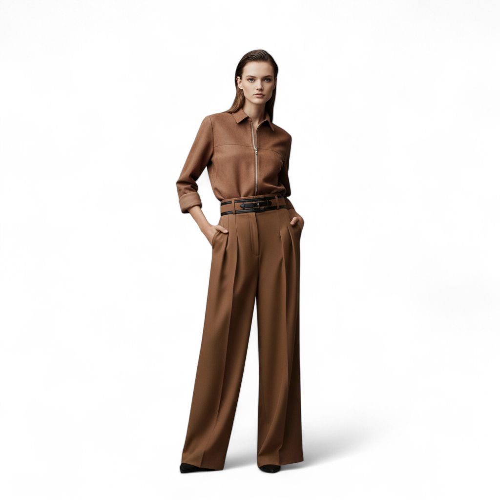 NEW Hermès Women’s Trousers in Marron Muscade Cotton Size 36