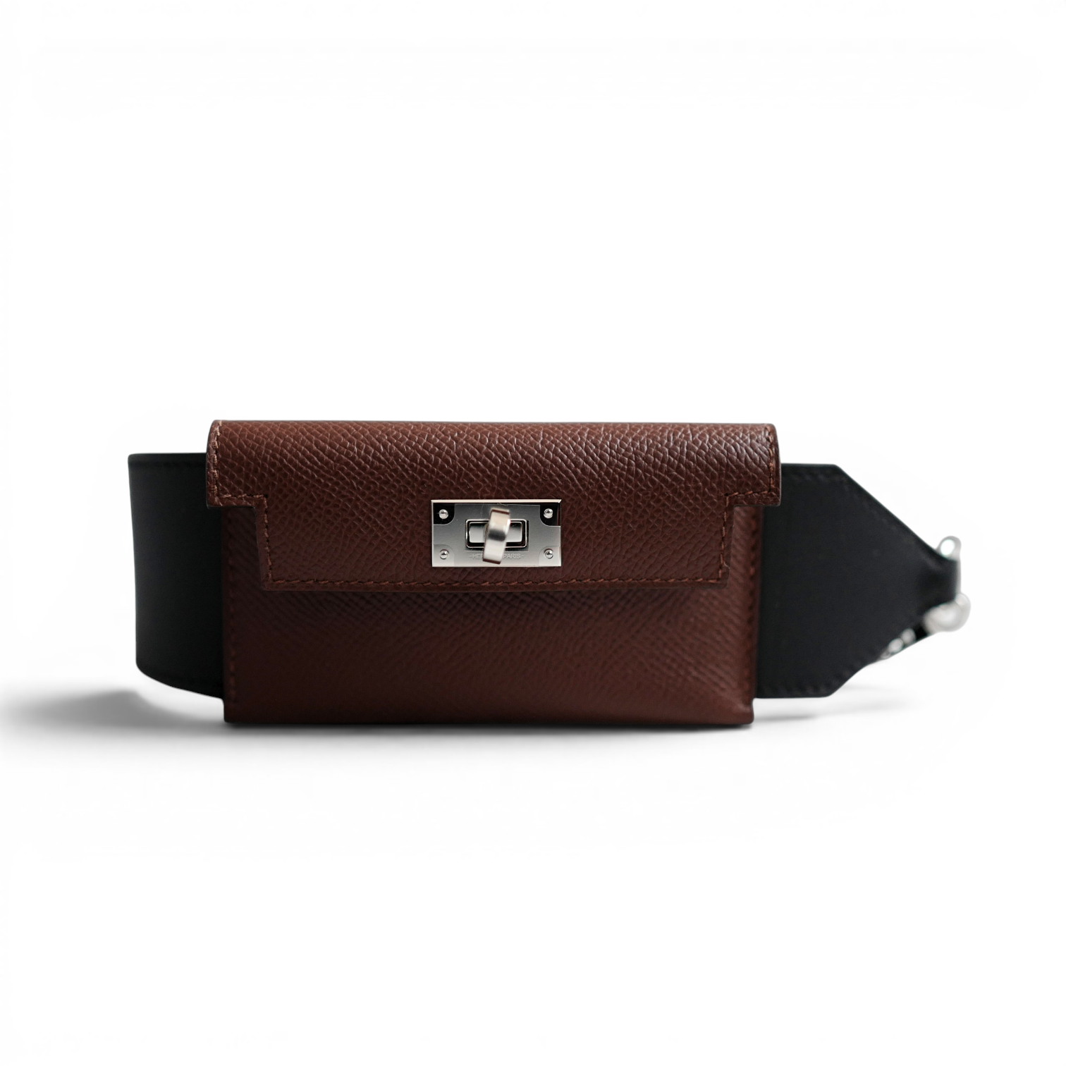 Hermès Kelly Pocket Bag Strap Noir/Terre Swift Epsom Calfskin 105 mm