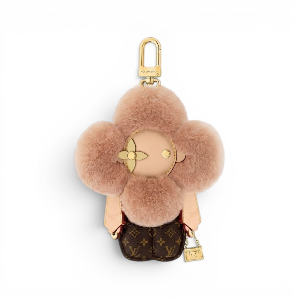 Louis Vuitton Vivienne Fashionista Bag Charm Brown Mink Leather Gold Hardware
