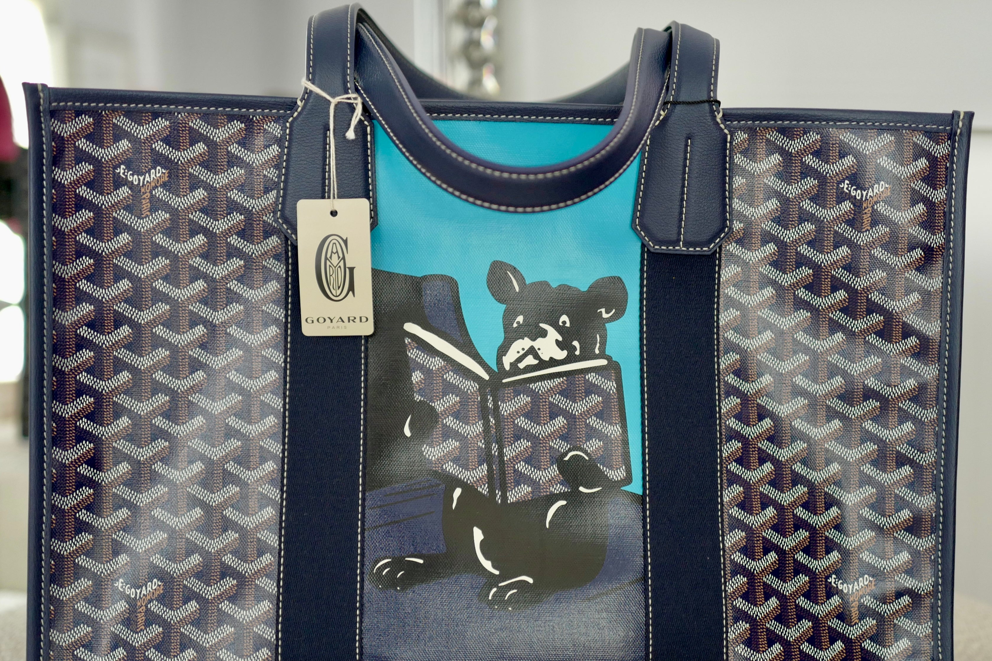 NEW Goyard Villette Tote Bag MM In Navy Blue Travel Bag