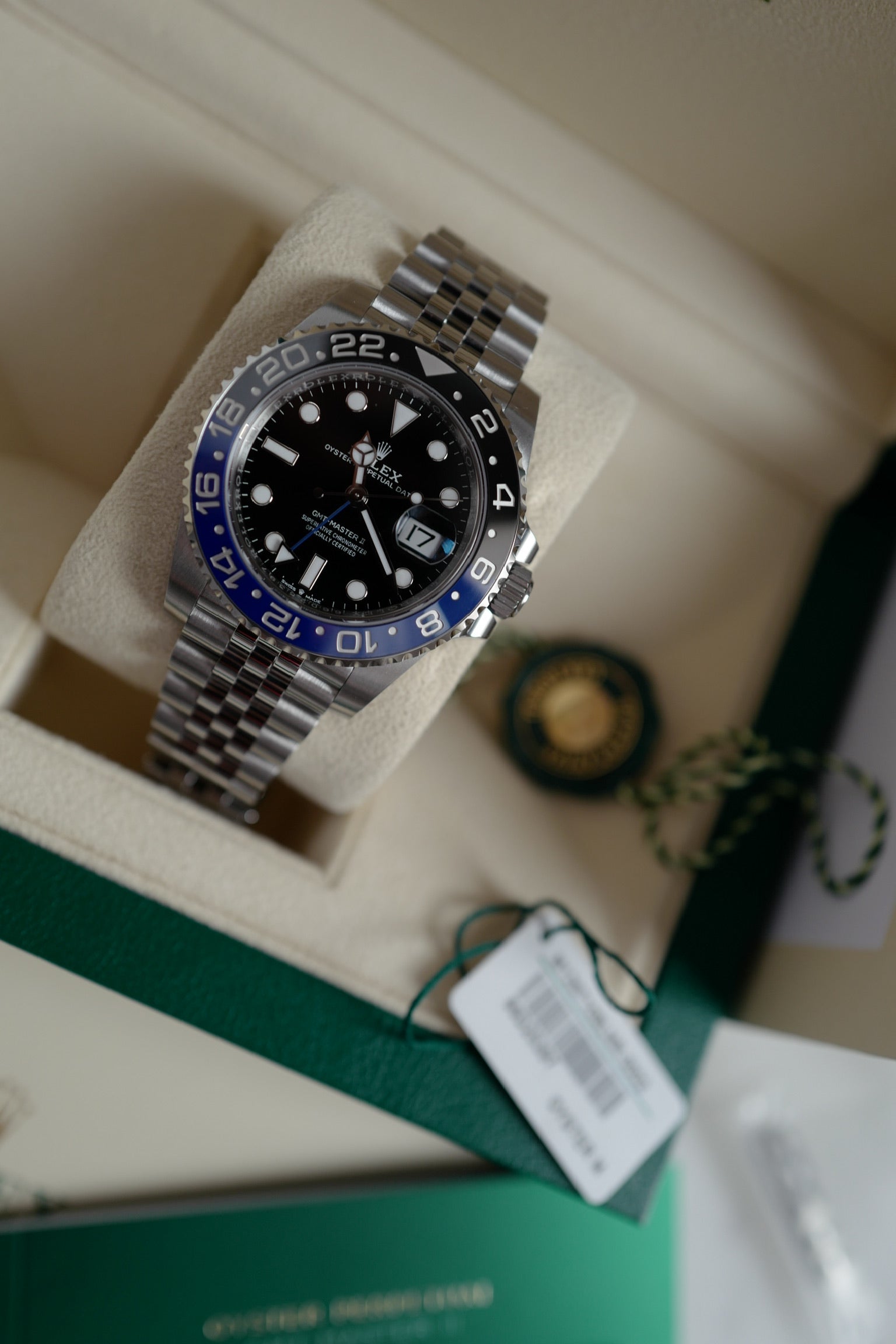 BNIB Rolex GMT-Master Batman Jubilee Bracelet - 126710BLNR 2024 BNIB Full Set