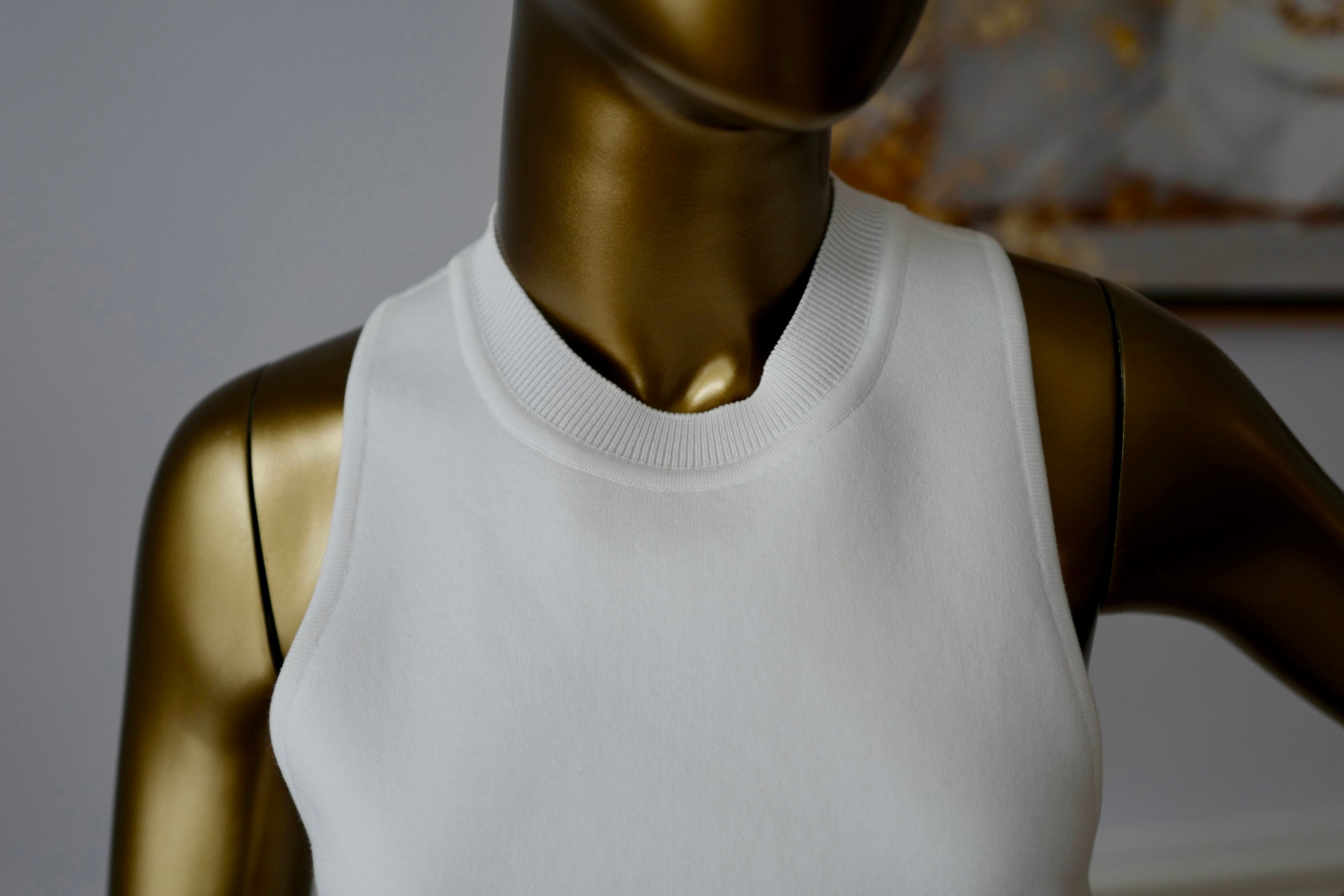 Hermes Maille Technique 91 Blanc Casse Dress size 38
