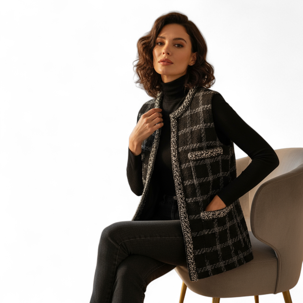 Chanel Vest Tweed De Laine New Fall-Winter 2022/23 Collection Size 36