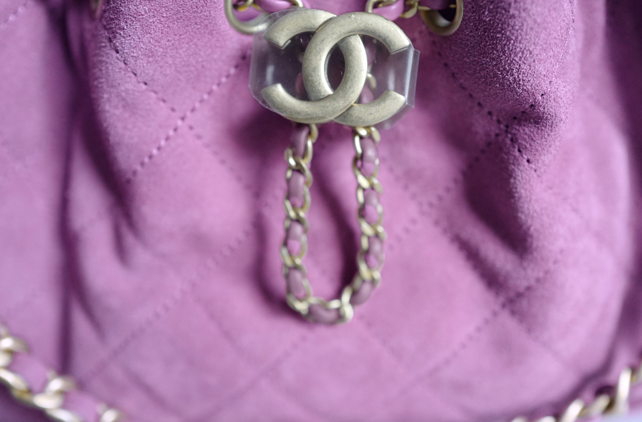 BNIB Chanel 26C Mini Hobo Shoulder Bag in Purple Suede with Gold Hardware