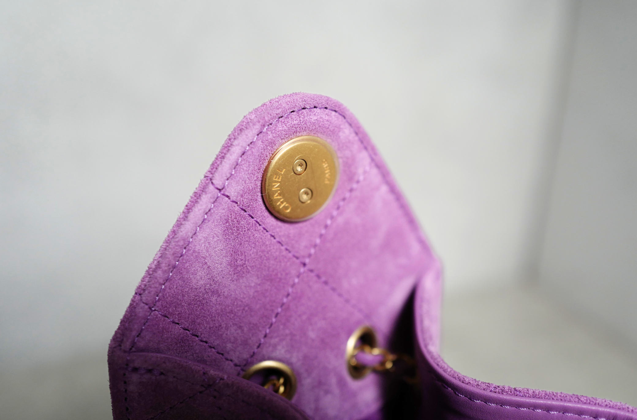 BNIB Chanel 26C Mini Hobo Shoulder Bag in Purple Suede with Gold Hardware