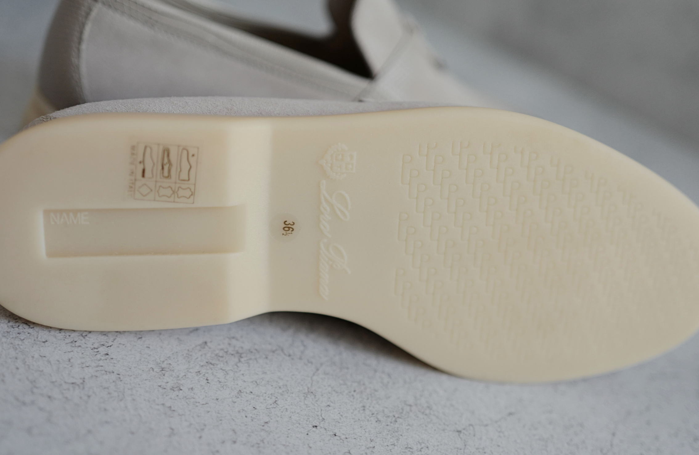 Loro Piana Pearl Walk Infinito Lizard Loafers Pearl Beige My Charms Size 36.5