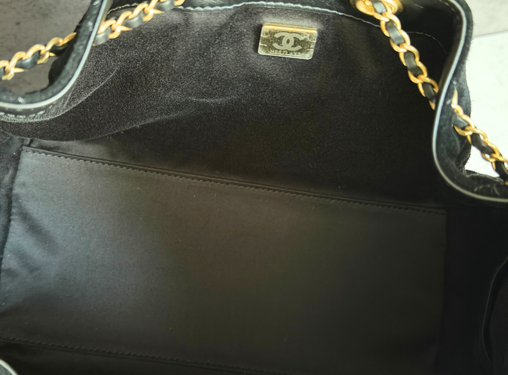 BNIB Chanel 25K Small Hobo Bag Black Suede with Gold Hardware