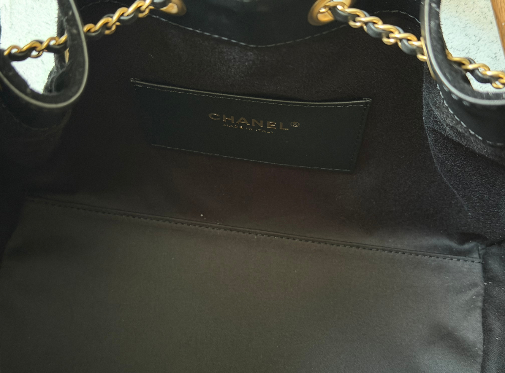 BNIB Chanel 25K Small Hobo Bag Black Suede with Gold Hardware