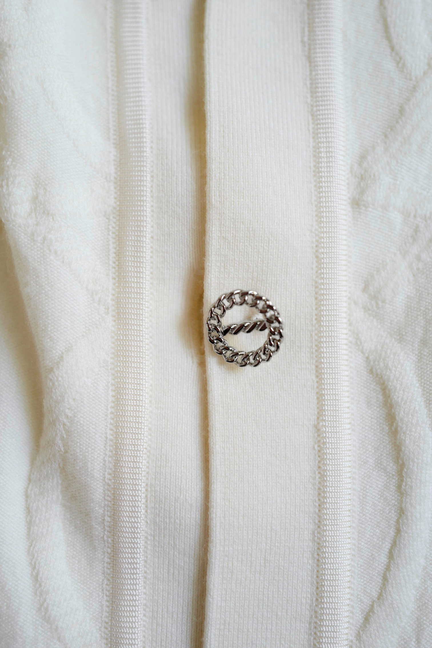 New Hermès Palefroi Remix Light Half-Length Sleeve Long Cardigan Blanc Naturel Size 34