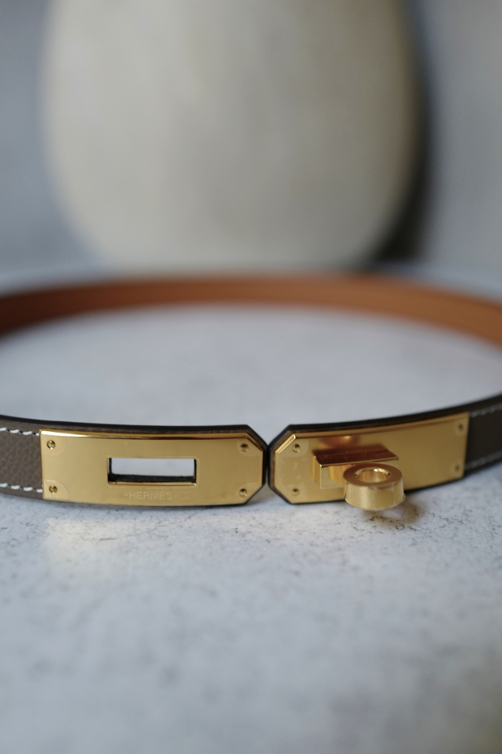 BNIB Hermès Kelly 18 Belt Epsom in Etoupe Gold Hardware 2025