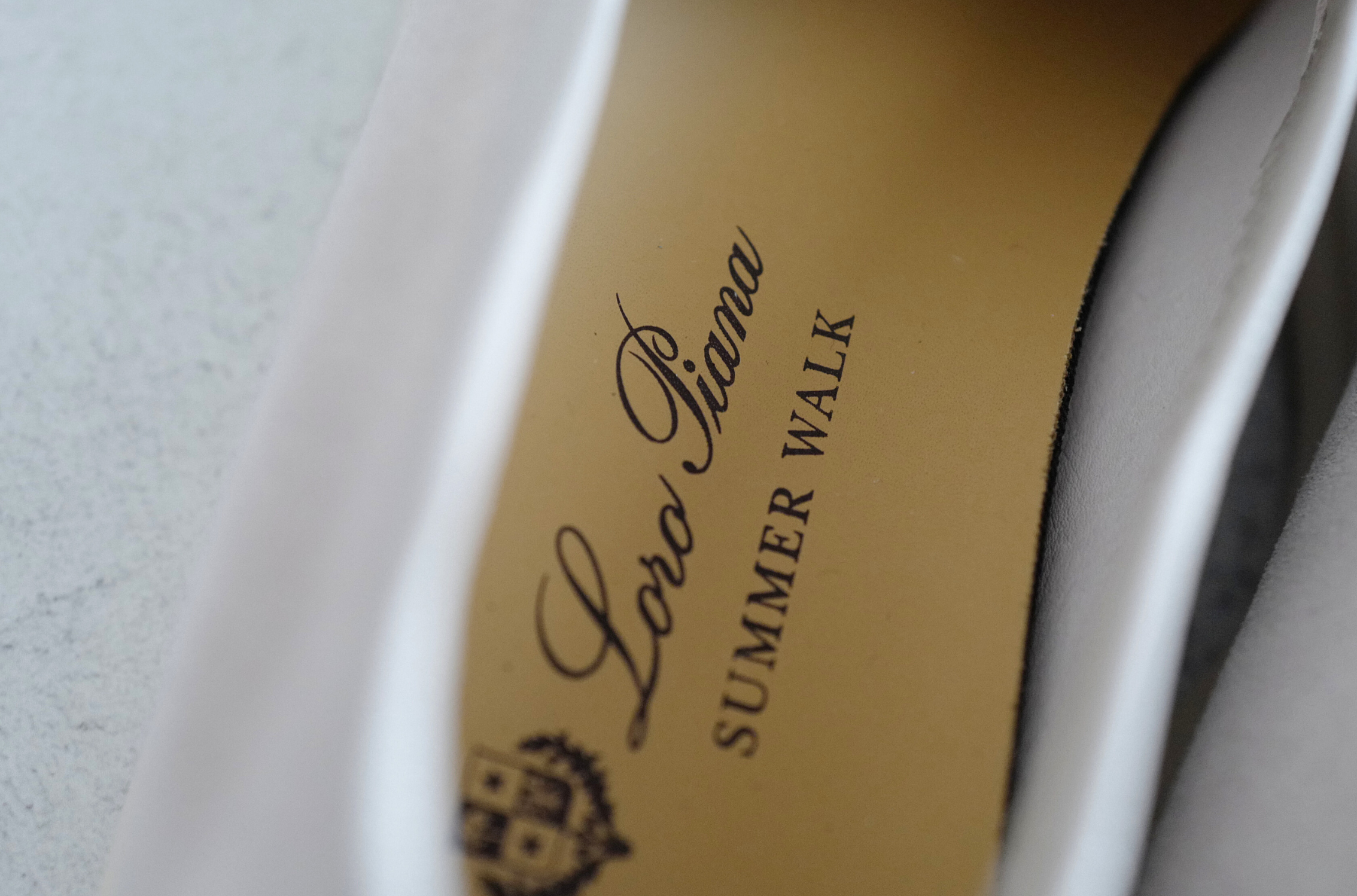 Loro Piana Pearl Walk Infinito Lizard Loafers Pearl Beige My Charms Size 36.5