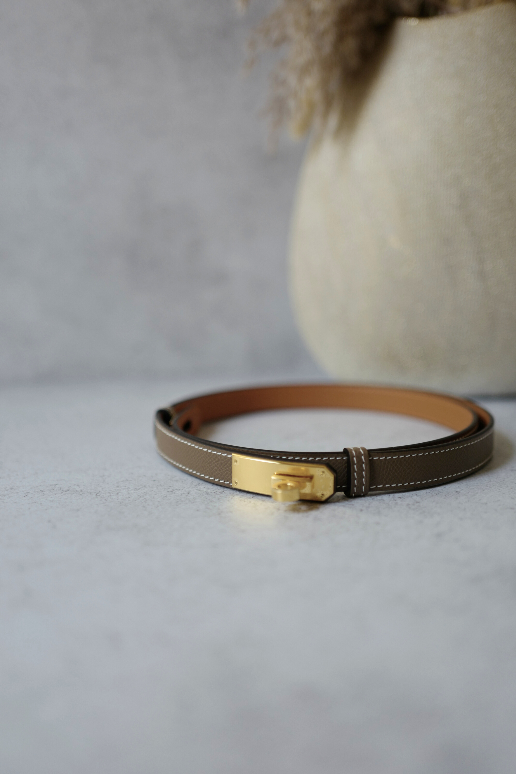 BNIB Hermès Kelly 18 Belt Epsom in Etoupe Gold Hardware 2025