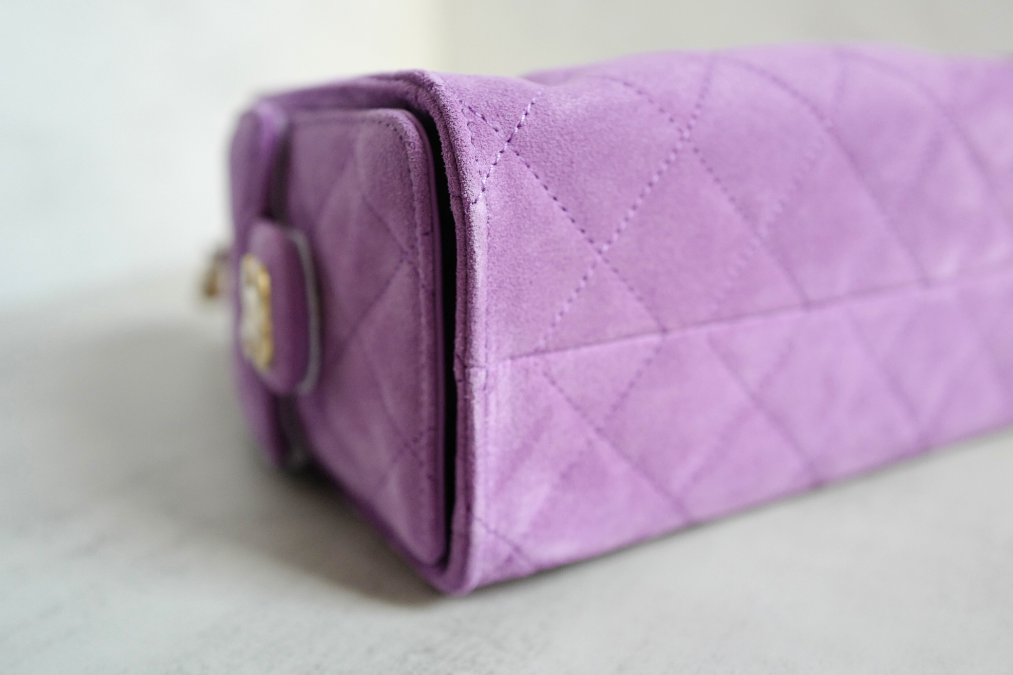 BNIB Chanel 26C Mini Hobo Shoulder Bag in Purple Suede with Gold Hardware
