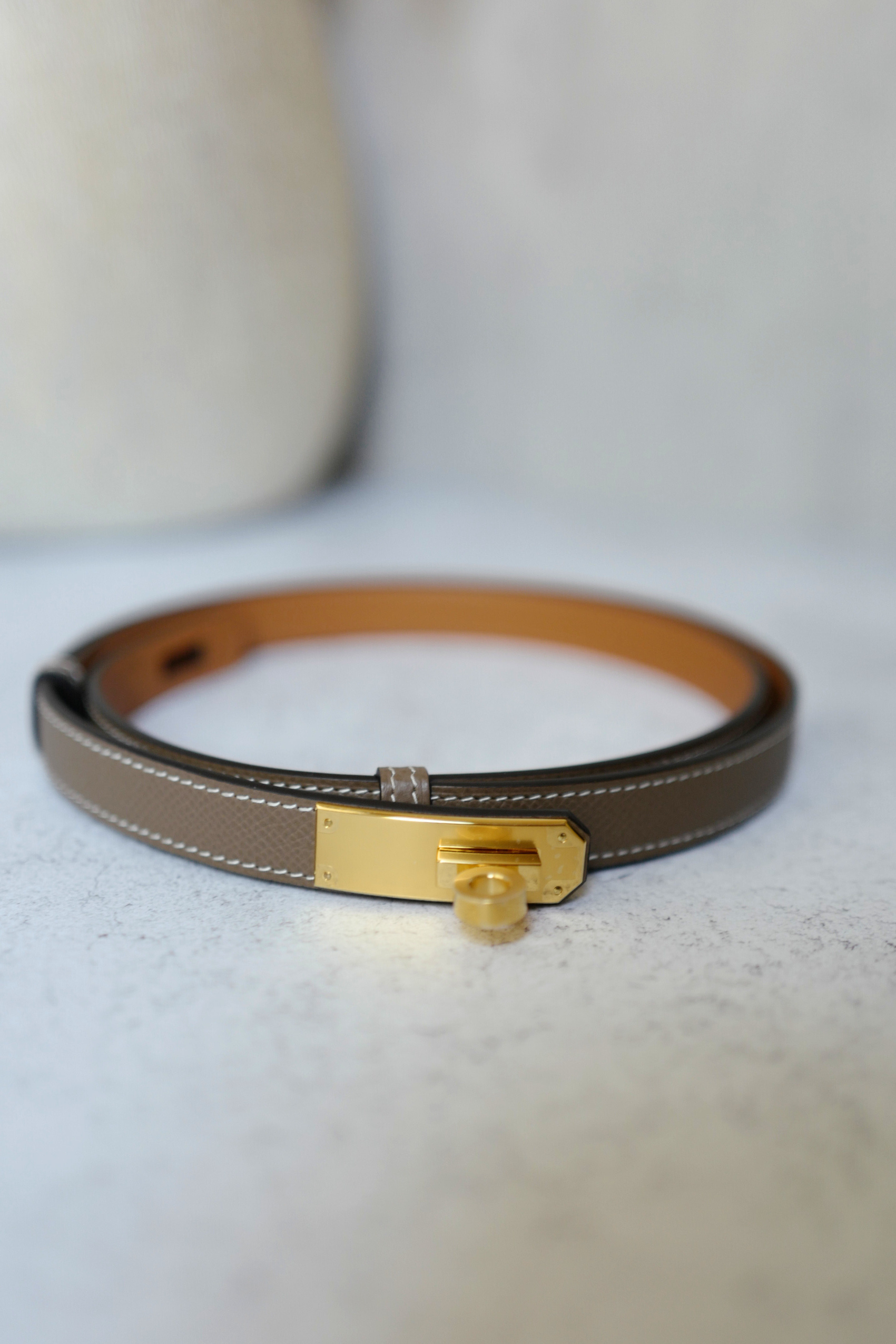 BNIB Hermès Kelly 18 Belt Epsom in Etoupe Gold Hardware 2025