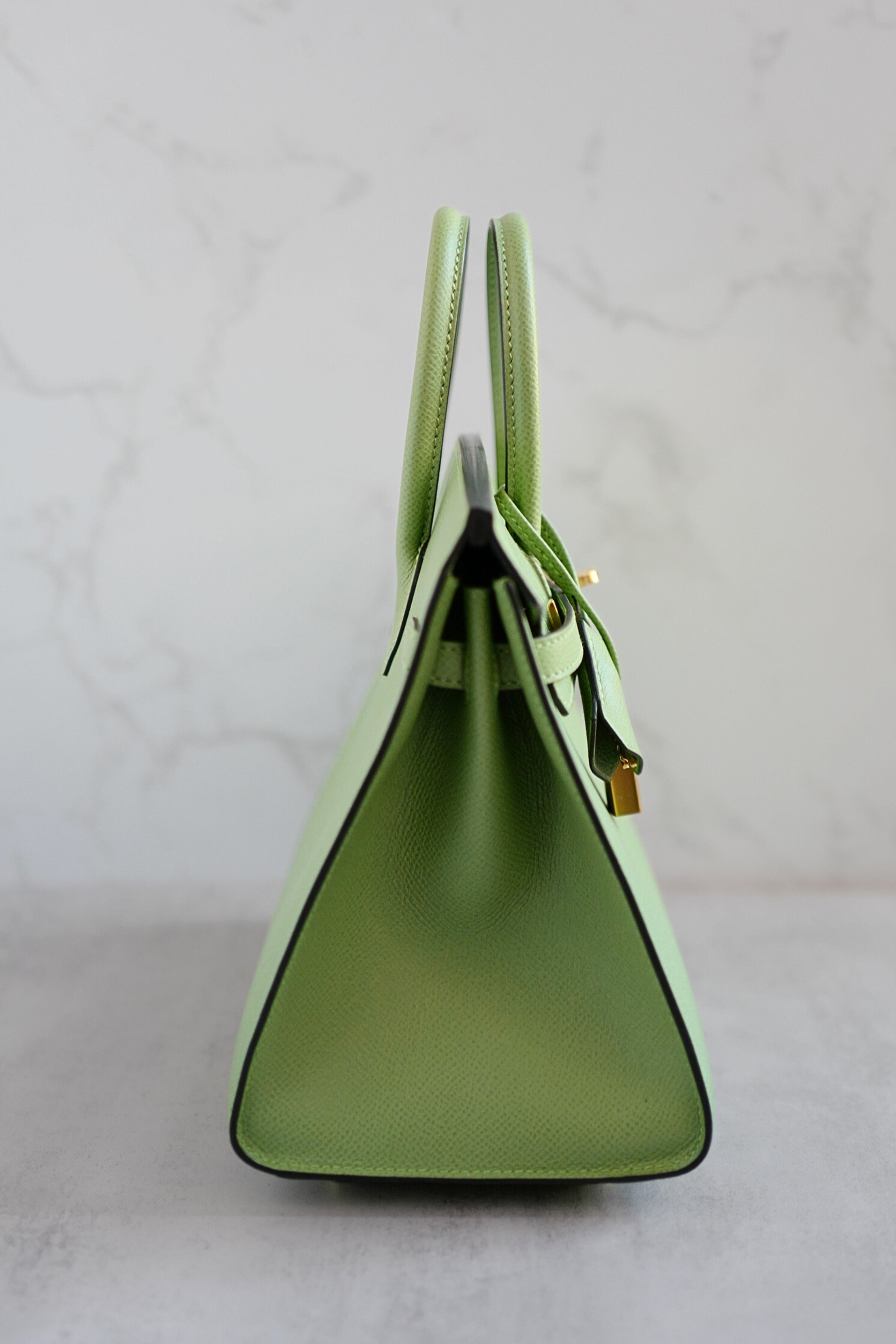 BNIB Hermès Birkin 25 Vert Criquet Epsom Sellier with Gold Hardware