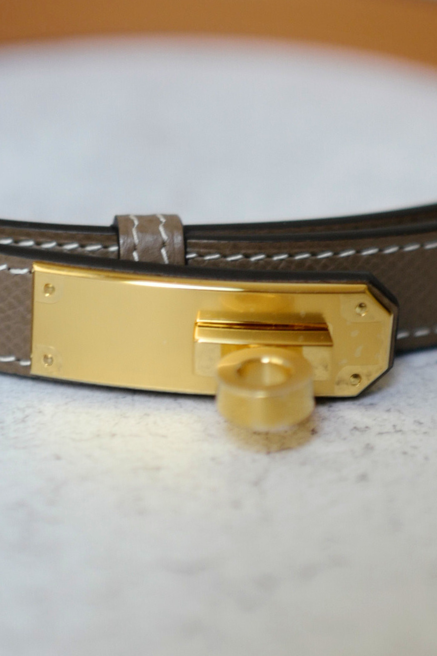 BNIB Hermès Kelly 18 Belt Epsom in Etoupe Gold Hardware 2025