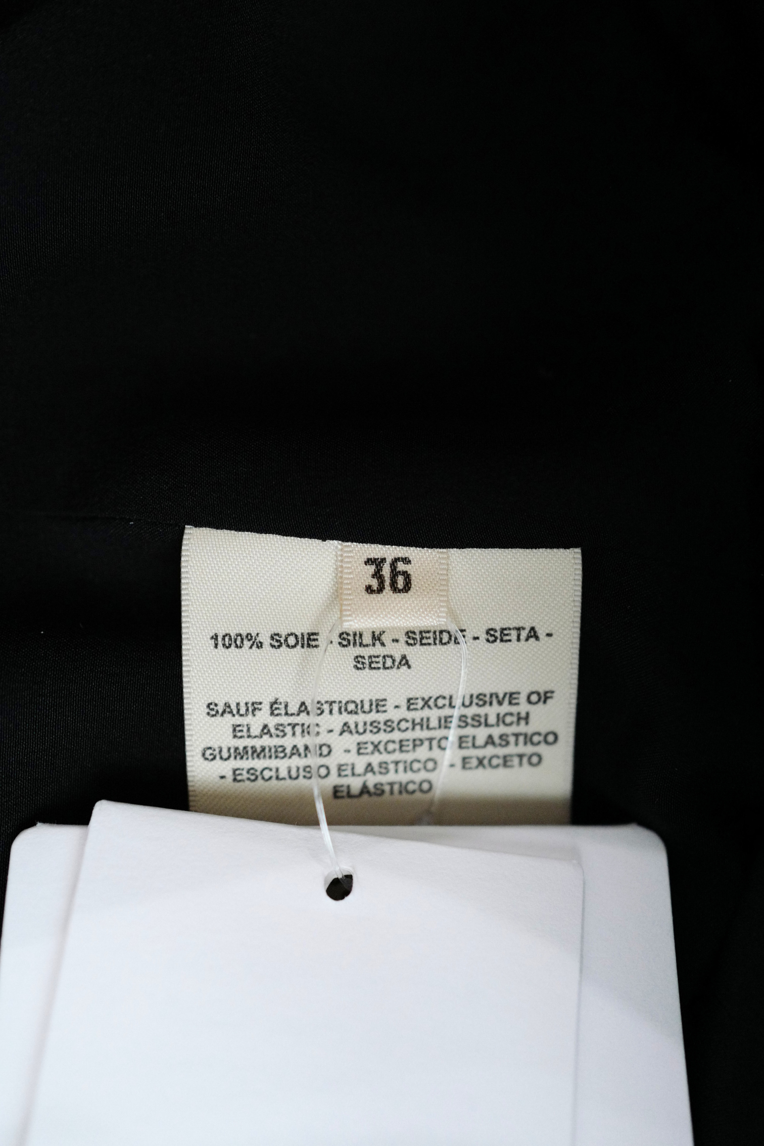 NEW Hermès Women’s Pajama Pants Embroidered Silk Canvas Gris Charbon Size 36