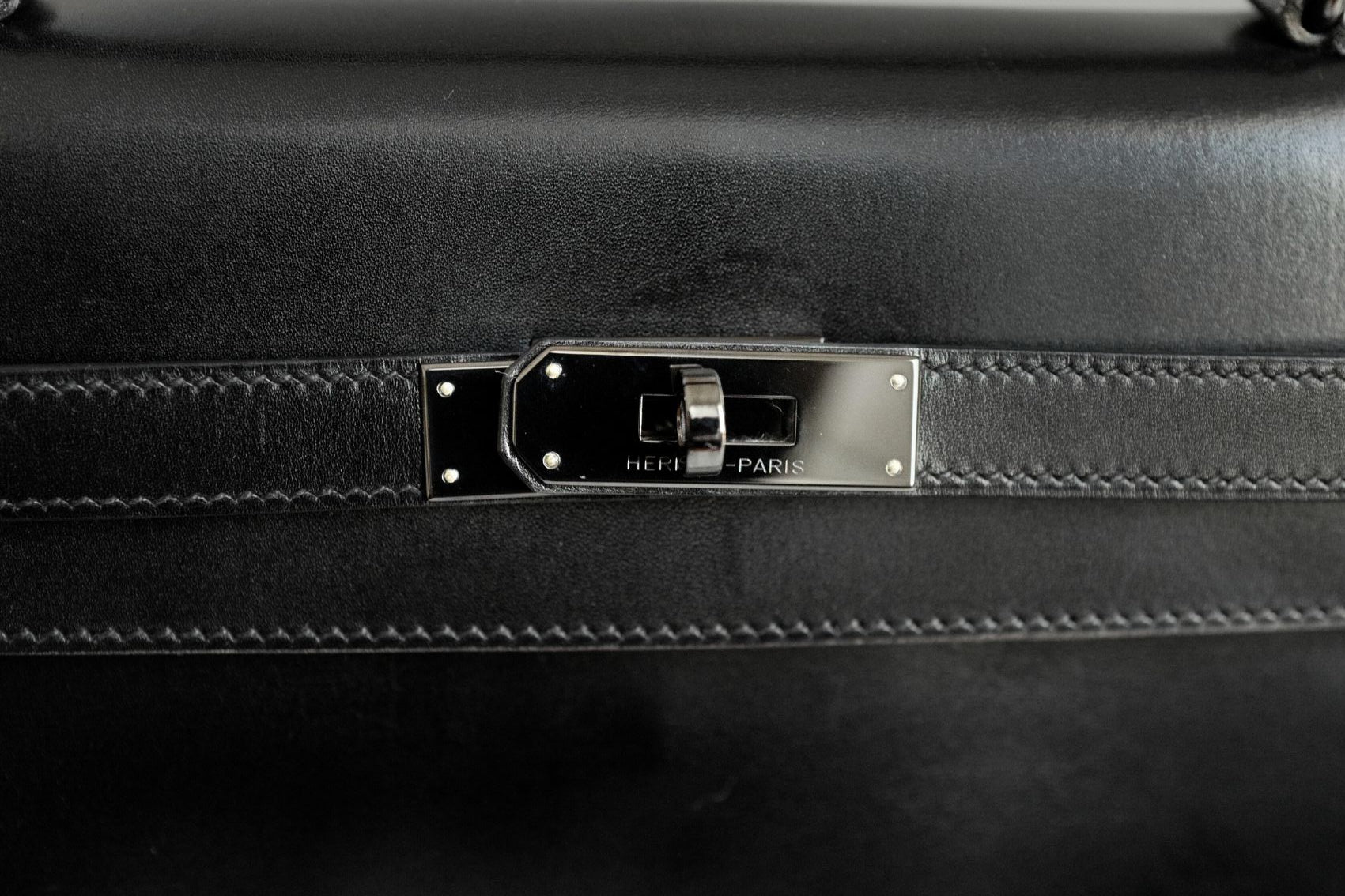 Hermès Kelly 35 So Black Box Calfskin with Black PVD Hardware Limited Edition