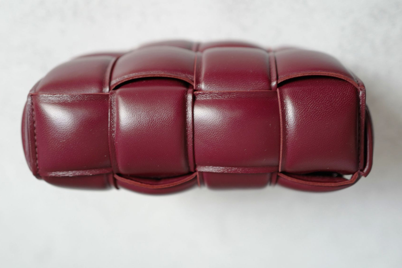 Bottega Veneta Padded Burgundy Small Cassette Belt Bag NEW