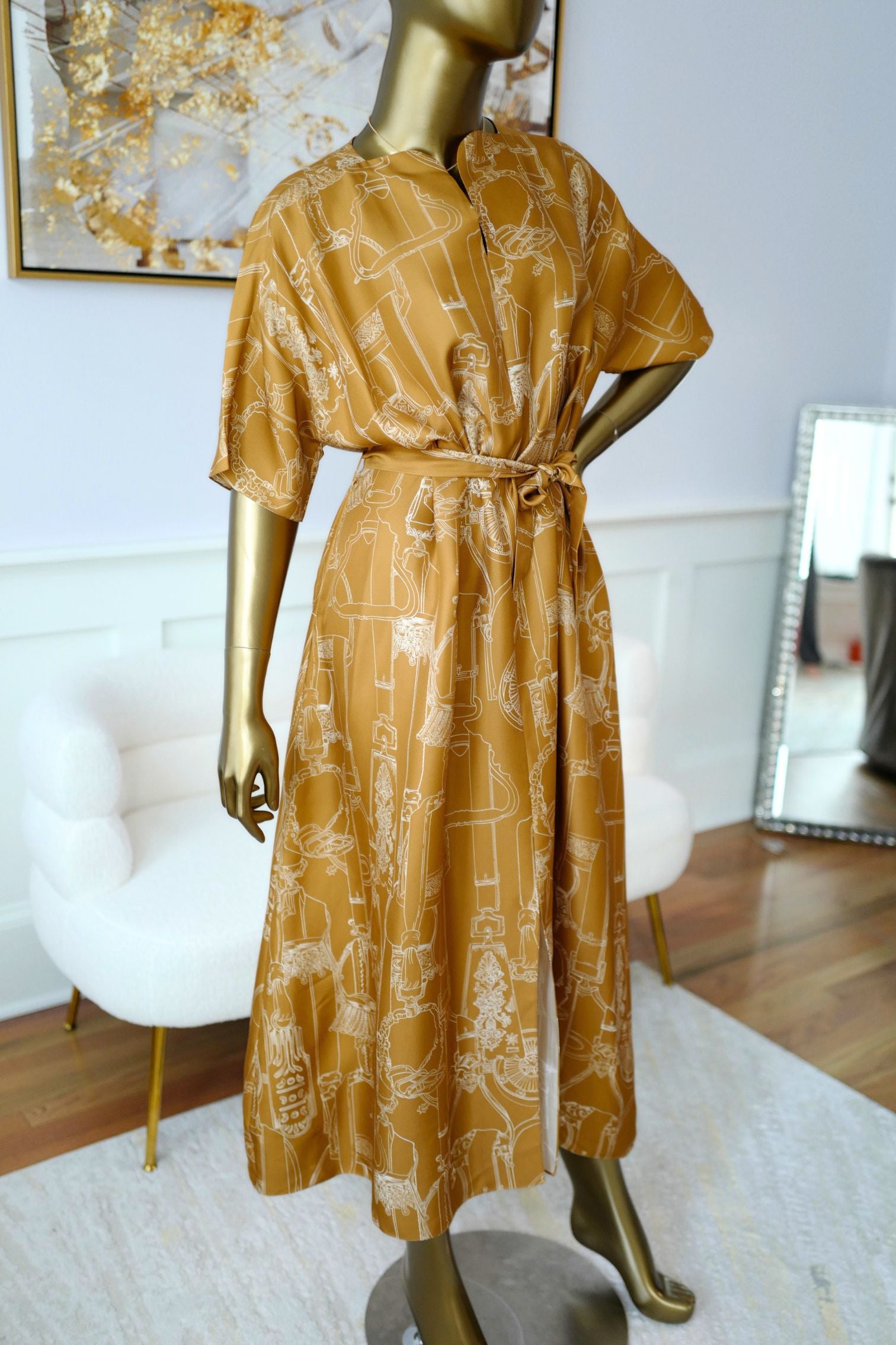 NEW Hermes Etriers Remix Classic Caftan Marron Ocre size 38