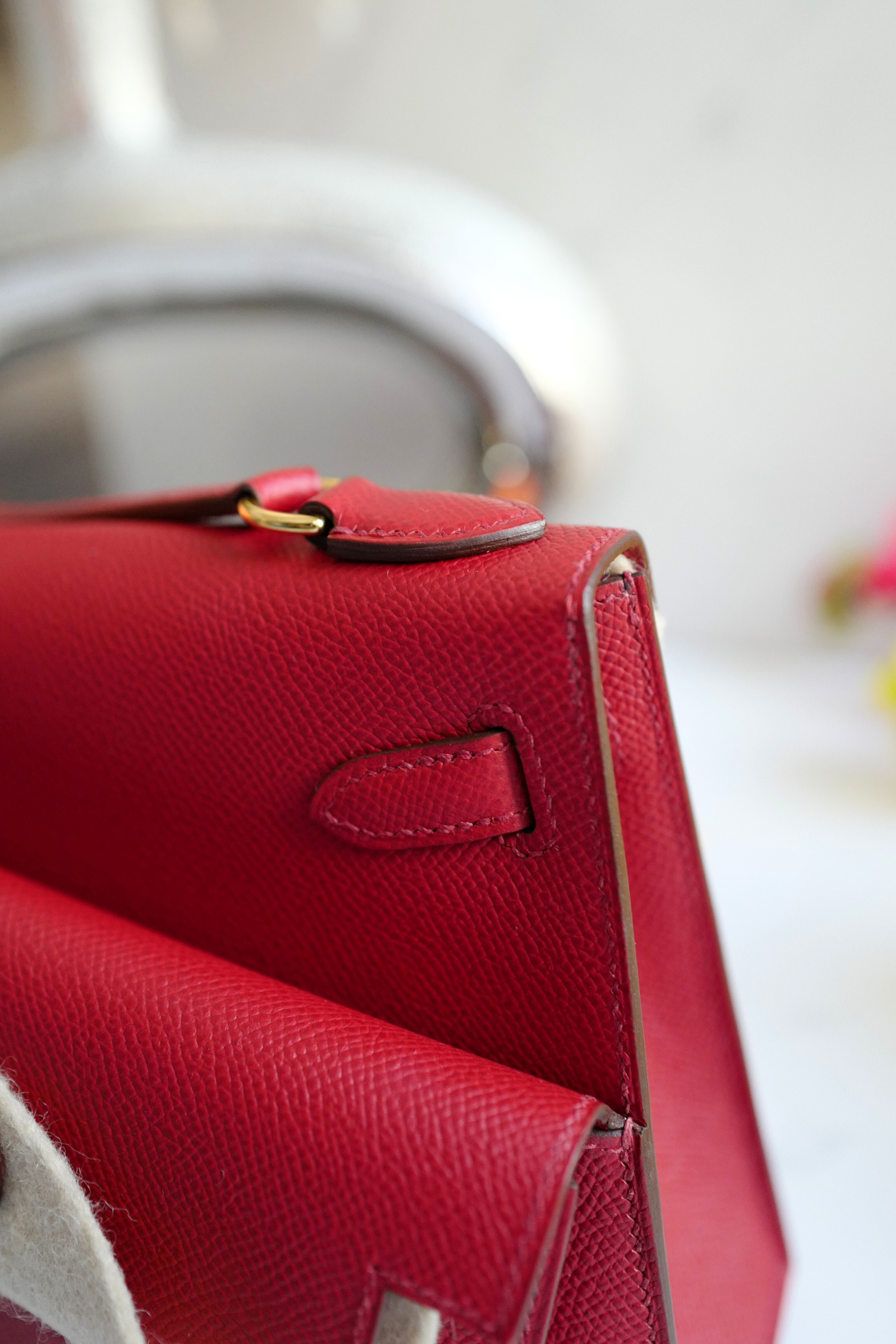 BNIB Hermès Kelly Désordre 20 Bag Rouge Pigment Epsom Leather with Gold Hardware
