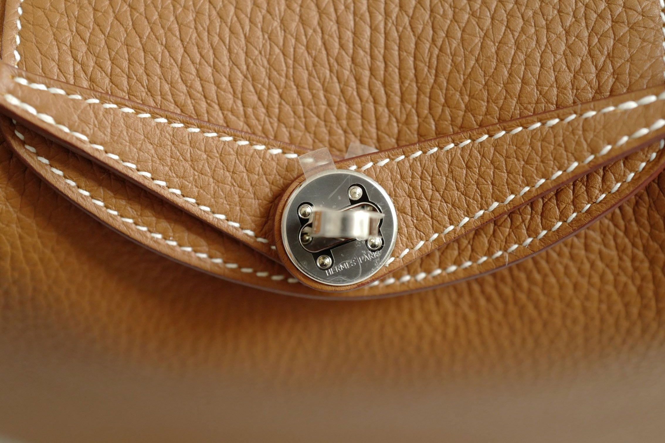 New Hermès Mini Lindy Gold Clemence Leather Palladium Hardware