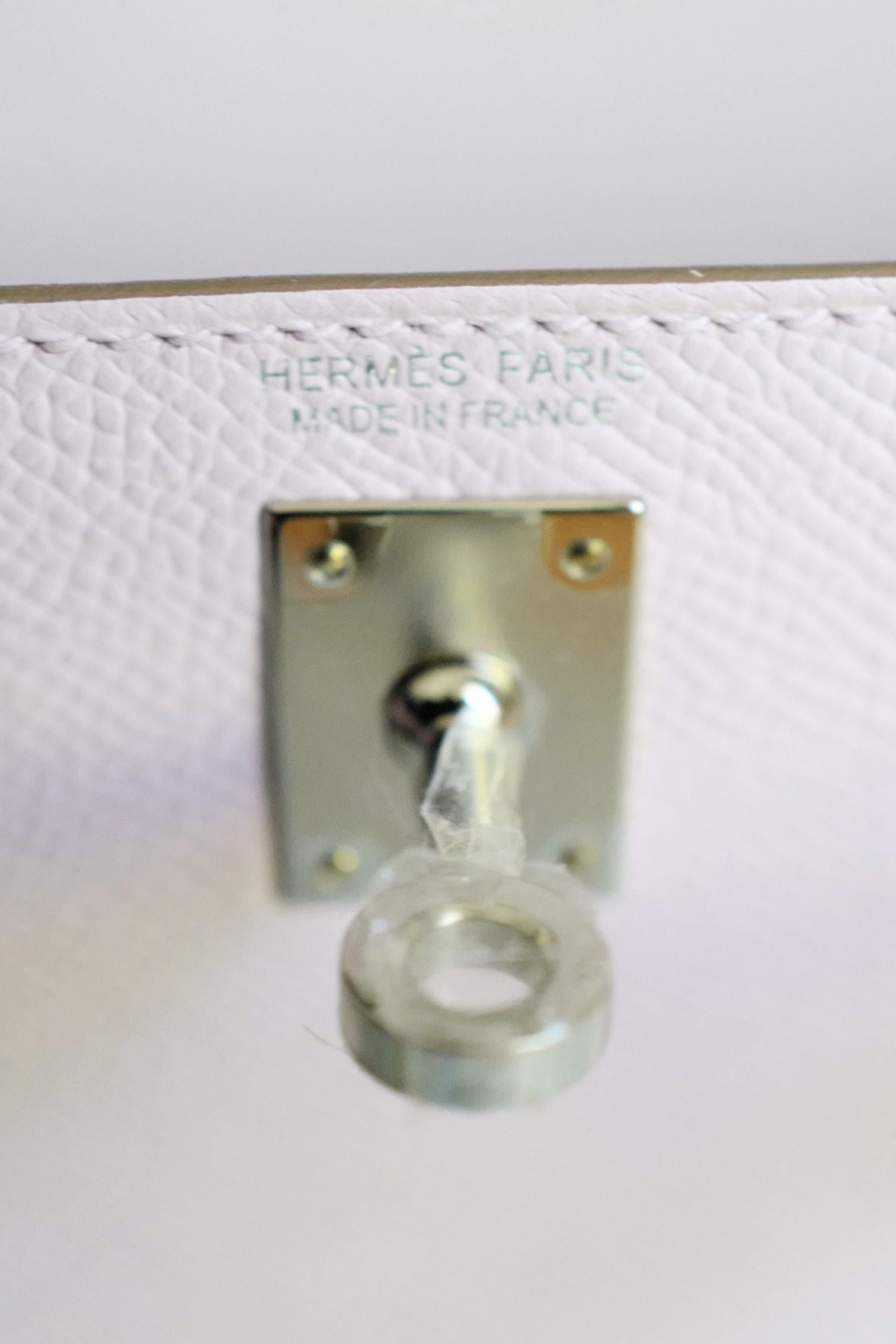 Hermès Mini Kelly Mauve Pale Epsom Leather Palladium Hardware 2024 Stamp B