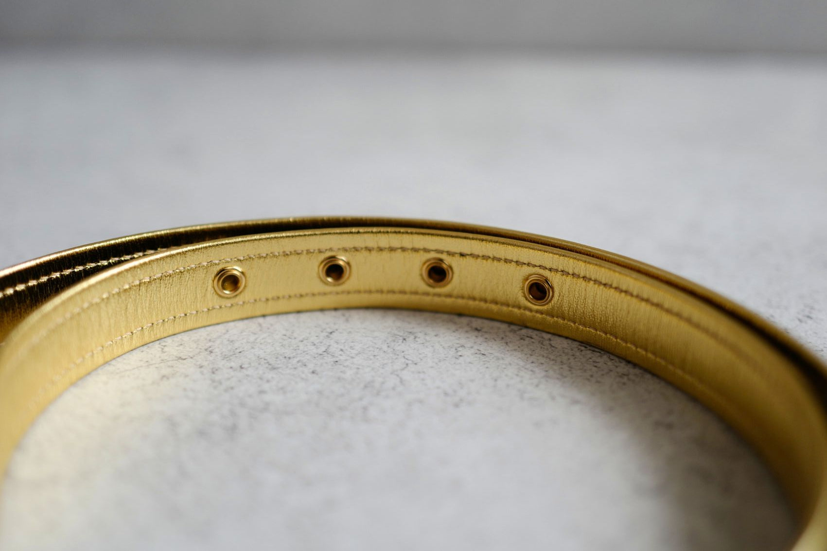 Chanel 24S Womens Leather Belt in Goatskin, Lambskin & Metal Black & Gold 80