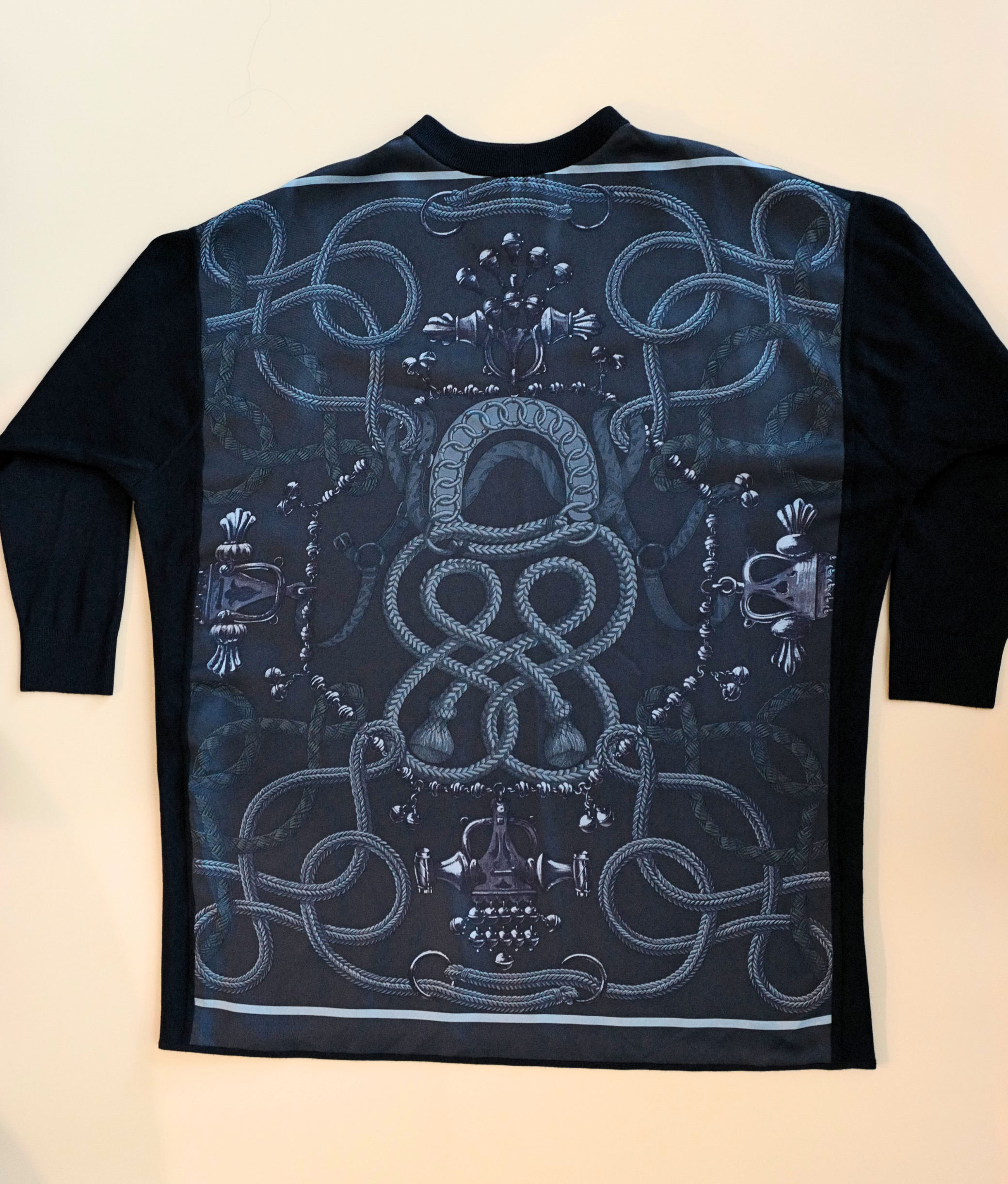 NEW Hermès "Palefroi Remix" Twillaine Tunic Short Dress Gris Charbon Size 36