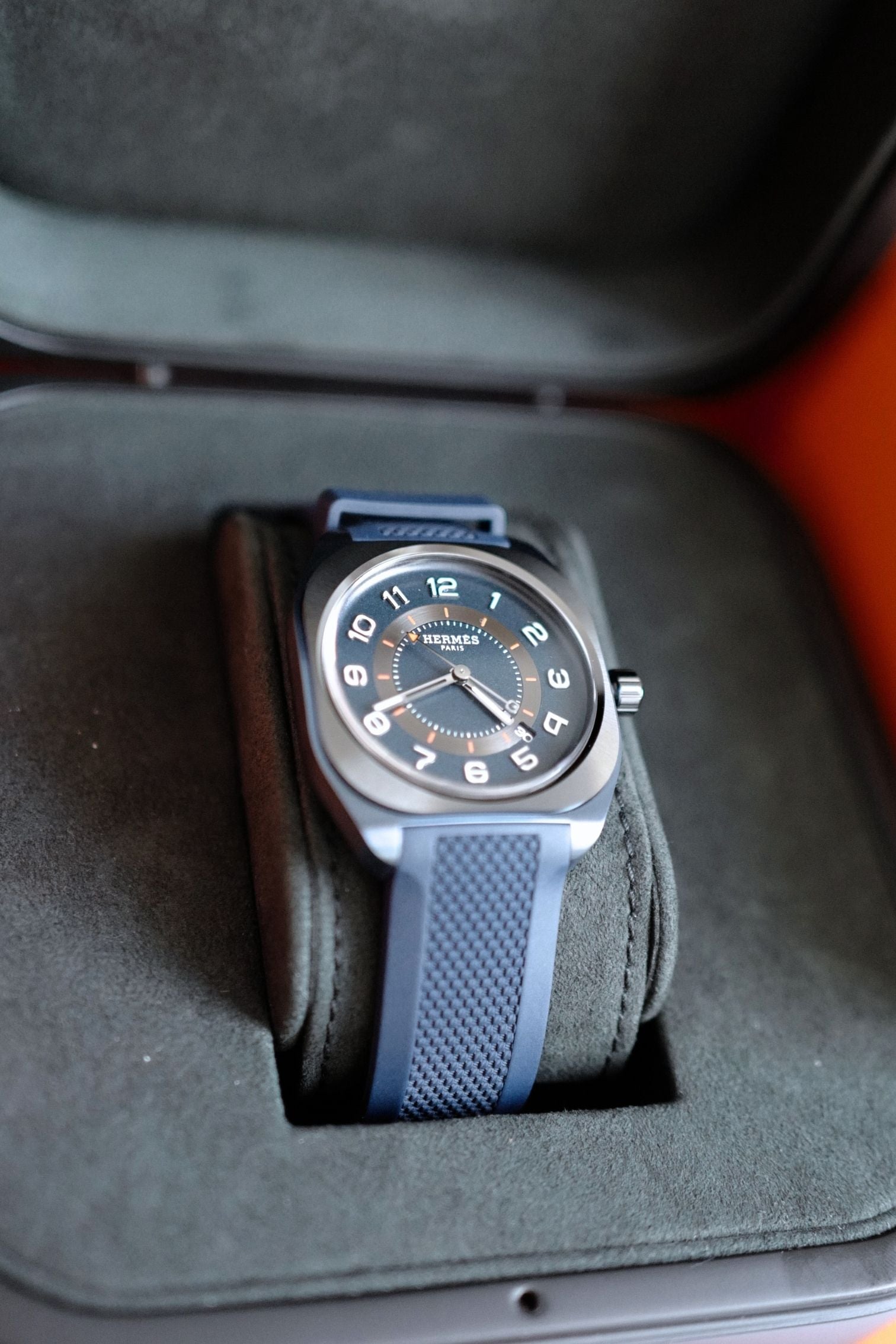 BNIB Hermes H08 Watch 42 MM In Titanium-Blue Edition Over $8K Retail