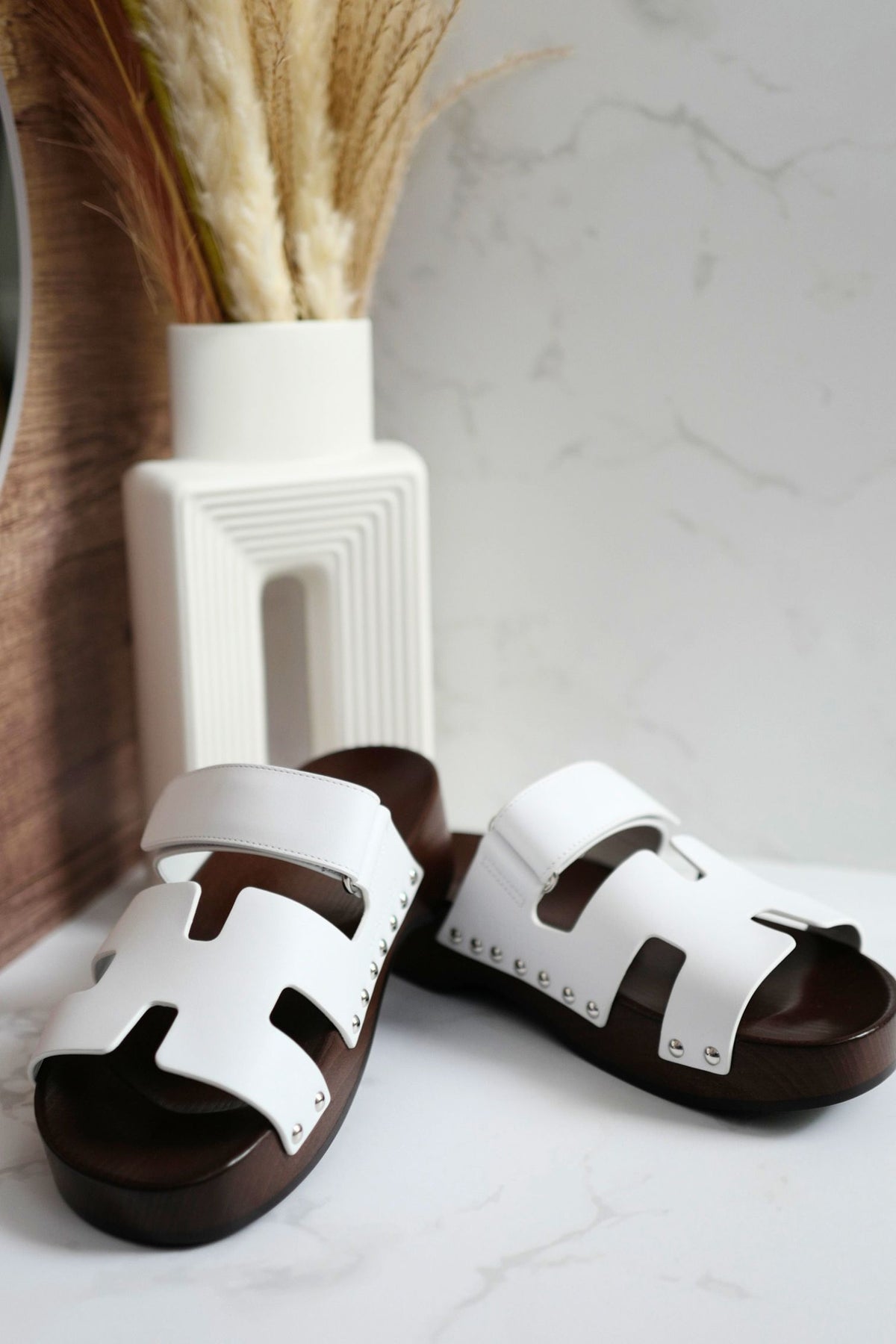 BNIB HERMÈS Kos Veau Women's Clog Blanc/white - Size 37